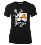 Lest We Forget Logo Ladies Tee (Black)