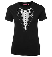 B&W Tuxedo Ladies Tee (Black)