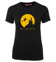 There's No Place Like Home Witch Ladies Tee (Black)