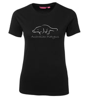 Australian Platypus Ladies T-Shirt (Black)