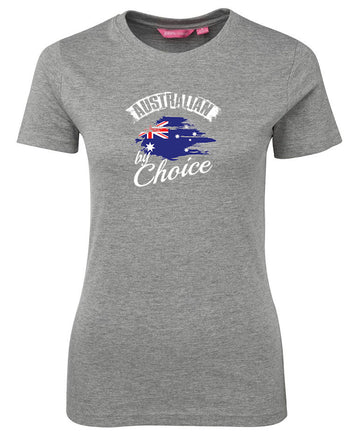 Australian By Choice Ladies Citizenship T-Shirt (Grey Marle)