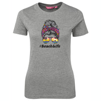 #BeachLife Logo Ladies T-Shirt (Marle Grey, Shortsleeve)