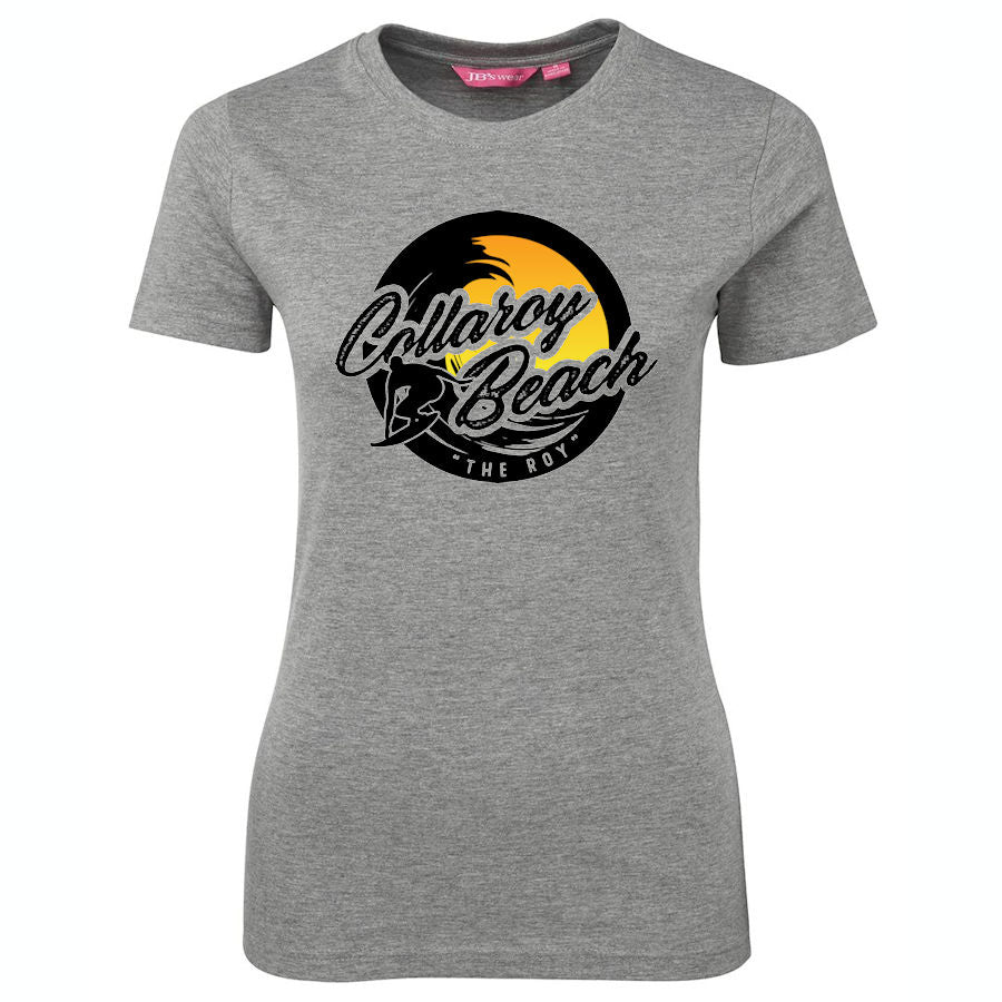 Collaroy Beach Surf "The Roy" Logo Ladies T-Shirt (Marle Grey, Shortsleeve)