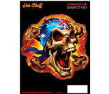 Rebel Skull Aussie Flag Chrome Sticker