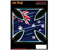 Australian Iron Cross Chrome Sticker