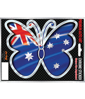Australian Flag Butterfly Chrome Sticker