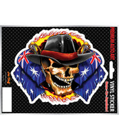Cowboy Skull Aussie Vinyl Sticker - Hot Stuff Merchandise