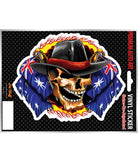 Cowboy Skull Aussie Vinyl Sticker - Hot Stuff Merchandise