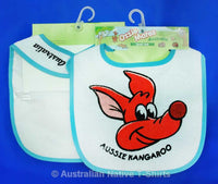 Aussie Kangaroo Baby Bib (Blue)