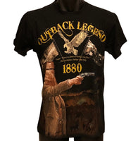 Outback Legend Ned Kelly T-Shirt (Black) - Size Small (Fits XS)
