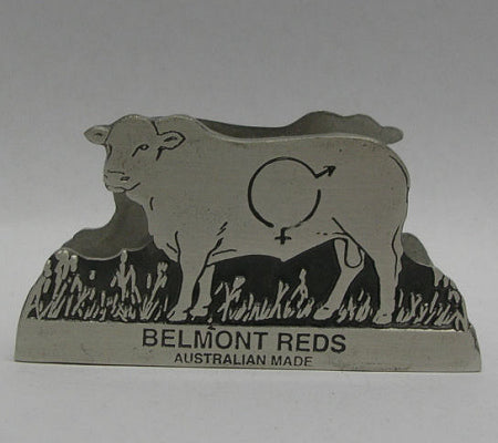 Belmont Red Pewter Business Card Holder