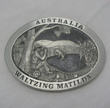 Waltzing Matilda Australia Pewter Belt Buckle (Large)