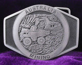 Mining Truck With Shovel Pewter Belt Buckle (Large)