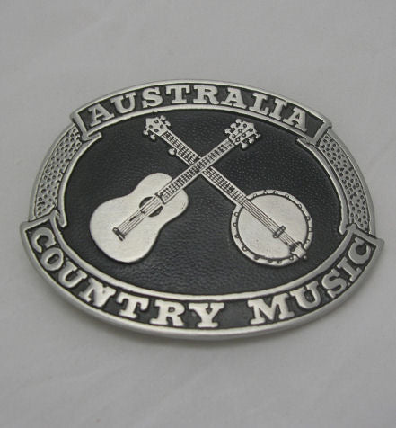 Australian Country Music Pewter Belt Buckle (Large)
