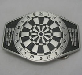 Dartboard Logo Pewter Belt Buckle (Large)