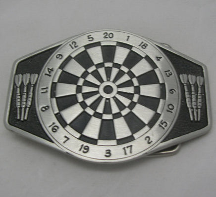 Dartboard Logo Pewter Belt Buckle (Large)