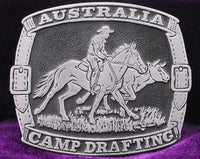 Camp Drafting Pewter Belt Buckle (Large)