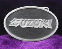 Suzuki Motorbike Logo Pewter Belt Buckle (Large)