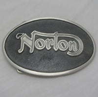 Norton Motorcycle Logo Pewter Belt Buckle (Large)