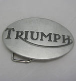 Triumph Motorcycle Old Logo Pewter Belt Buckle (Large)