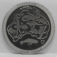 Australia Down Under Pewter Drink Coaster