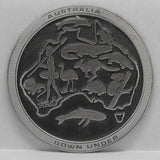 Australia Down Under Pewter Drink Coaster