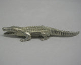 Crocodile Laying Straight Pewter Figurine (Large)