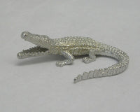 Crocodile Pewter Figurine (Large, Mouth Open, 6cm)