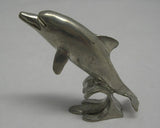 Surfing Dolphin Pewter Figurine (Large)