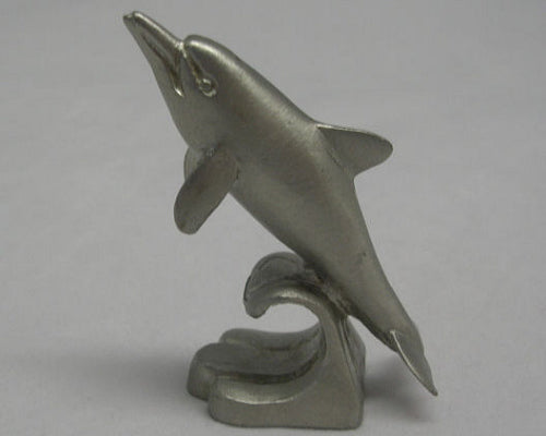 Dolphin in Surf Pewter Figurine (Medium)
