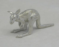 Crouching Kangaroo Pewter Figurine (Small)
