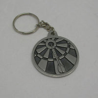 Dartboard Pewter Keyring