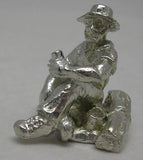 Sitting Australian Swagman Pewter Figurine (Small)