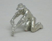 Miner Kneeling With Pick Pewter Figurine (Small)