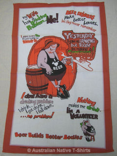 I Love Beer Funny Tea Towel