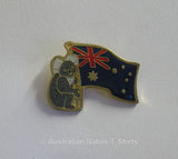 Koala & Australian Flag Metal Badge