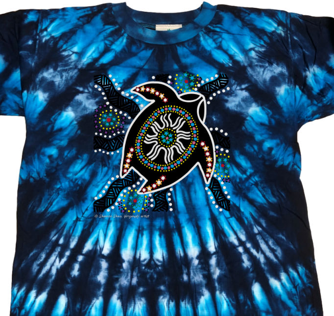 Turtle Nest Aboriginal Art Tie Dye T-Shirt - Australian Indigenous Art  Gifts