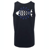 Primal Surf Mens Singlet (Navy, Back Print)