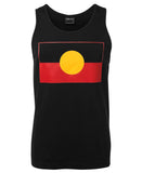 Aboriginal Flag Mens Singlet (Black, True Colour Print)