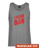 I Fear No Beer Mens Singlet (Light Grey & Mid-Grey)