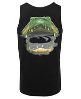 Alligator Head Mens Singlet (Black, Back Logo)