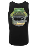 Alligator Head Mens Singlet (Black, Back Logo)