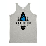 Northern Beaches Surfboard & Norfolk Pines Mens Singlet (Marle Grey)