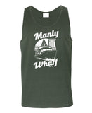 Manly Wharf Ferries Mens Singlet (Khaki, White Print)