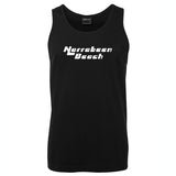 Narrabeen Beach White Text Logo Mens Singlet (Black)