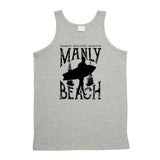 Surf Beaches of Manly Logo Mens Singlet (Marle Grey)