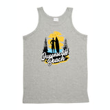 Queenscliff Beach Surf Logo Mens Singlet (Marle Grey)