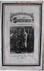 Ned Kelly Sketcher Tea Towel