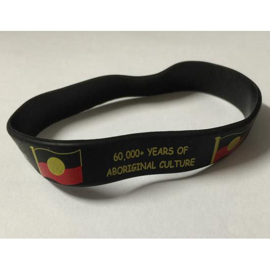 Aboriginal Flag Silicon Wristband