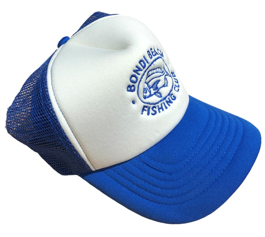 Bondi Beach Fishing Club Trucker Cap (Royal Blue White